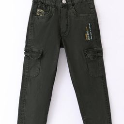 Olio Kids Cotton Full Length Track Pant with Pocket  - Black-picture-25