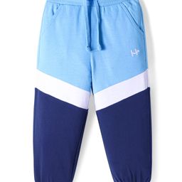 Honeyhap Premium 100% Cotton Knit Full Length Lounge Pants With Bio Finish Cut & Sew Design - Baltic Sea Blue Bright White & Navy Peony-picture-25