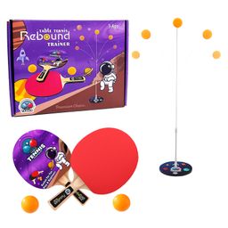 SANISHTH Indoor Games Ping Pong Table Tennis Racket Trainer Set 2 Wooden Rackets, 4 Balls - Ideal Sports Toy for Teens & Kids-image-54