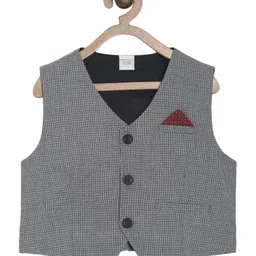 MINI KLUB Sleeveless Self Designed Waistcoat - Grey-picture-34