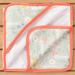 OHMS Interlock Knit Wrappers with Floral Print L 75 x W 75 cm - Mint-56