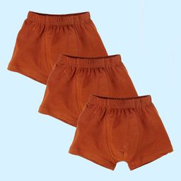 Kiddopanti Pack Of 3 Solid Boxer Shorts - Brown-image-73