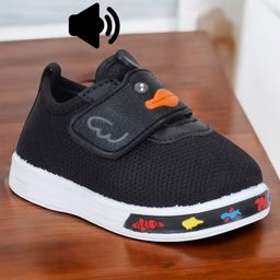 Lil Lollipop Duck Embellished Musical Shoes WIth Velcro Closure - Black-image-90