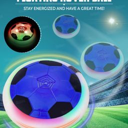 Fiddlerz Hover Ball Toy Indoor Floating Soccer with Soft Foam Bumper LED Lights Air Power Football Game for Kids Safe Fun Sport Play on Wooden Tile Floor Carpet Gift for Boys Girls (Blue)-15