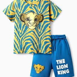 Ollington St. Disney 100% Cotton Half Sleeves Foil Printed T-Shirt & Short Set With Lion King Graphics - Multicolor-picture-49