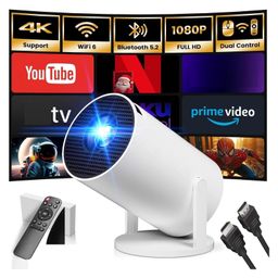 Super Toy Projector 4K Ultra HD 1080P FHD Support Built-in App YouTube Netflix Portable Projector with WiFi and Bluetooth 180° Adjustable HDMI/TV Stick/PS5/Laptop, with HDMI Cable-12