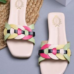 Shoetopia Geometric Designed Sandals - Cream-image-55