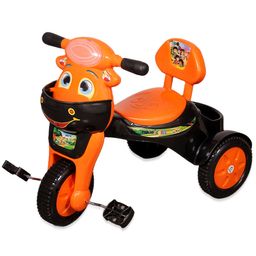 FUNRISE TOYS AND RIDEON Baby Tricycle with Musical Horn and led Lights with 2 Baskets Comfortable Seat and Back Rest Smooth Wheels- 711 New Orange image 2