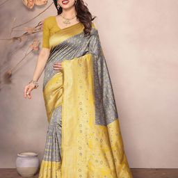 BerMondsey Woven Design Zari Banarasi Saree-image-86