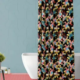 ArtzFolio Black & Yellow Printed Waterproof Shower Curtain-12