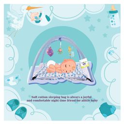Toddylon Baby Bedding Set Mattress with Mosquito Net New Born Bed -  Blue image 3