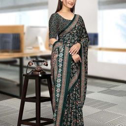 K 5 Fashion Ethnic Motifs Pure Crepe Saree-image-60