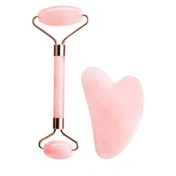 Signaxo Rose Quartz Jade Roller & Gua Sha Set-2