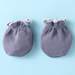 Ben Benny Interlock Knit Mittens & Booties with Solid & Star Design Pack of 2 - Peach & Charcoal Grey image 4