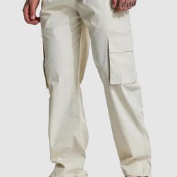 Snitch Men Off White Relaxed Fit Cargo Pants-image-102