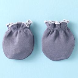 Ben Benny Interlock Knit Mittens & Booties with Solid & Star Design Pack of 2 - Peach & Charcoal Grey image 5