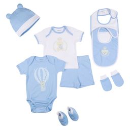 My Milestones Infant Boys 8 Pieces Printed Pure Cotton Baby Apparel Gift Set-image-66