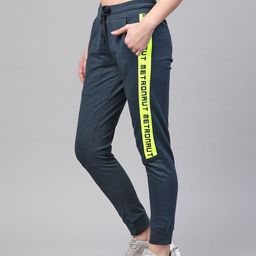 M7 by Metronaut Women Navy Blue Solid Cropped Joggers-image-90