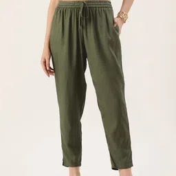 AMUKTI Women Pencil Pleated Cigarette Trousers-image-55