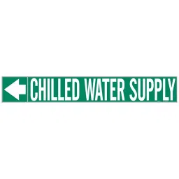 BRADY Coiled Plastic Pipe Marker Chilled Water Supply Green and White 1 x 8 x 0.003 inch, 8CYD9-image-90