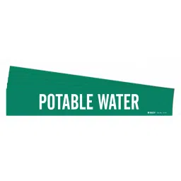 BRADY Vinyl Pipe Marker Potable Water Green and White 2-1/4 x 14 x 0.004 inch, 782A50 (Pack of 5)-image-88
