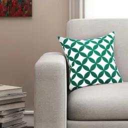 SEJ by Nisha Gupta Green & White Cushion Covers - Set of 1-image-61