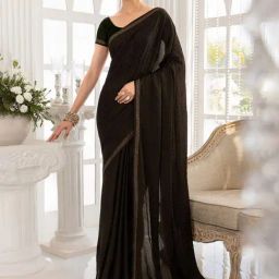 Soch Green Embellished Saree With Unstitched Blouse-image-77