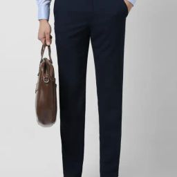 Van Heusen Navy Slim Fit Trousers-image-42