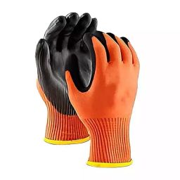 Robustt Nitrile, Nylon Cut Resistant Gloves Orange & Black Color, Size, ANTICUT_GLOVES_ORANGE_500 (Pack of 500 Pair)-picture-26