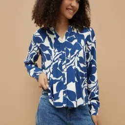Fame Forever By Lifestyle Dark Blue Regular Fit Printed Top-picture-12