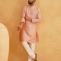 SOJANYA Men Regular Thread Work Kurta with Churidar image 4