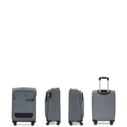Citizen Wander Weave Grey Color Block Soft Cabin Trolley Bag - 58 Cms image 3