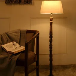 green girgit Off-White & Brown Wooden Floor Lamp-56