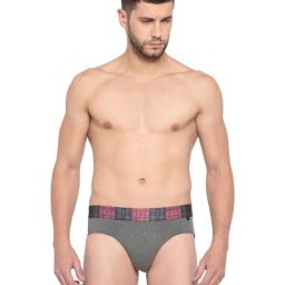 Van Heusen Regular Fit Colour Fresh Digitally Printed Waistband Solid Briefs - Charcoal Melange-image-37