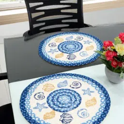 Saral Home Blue Cotton 42 TC Placemats - Set of 2-10