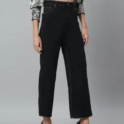 Kotty Black Flared Fit Lightly Washed Jeans-image-132