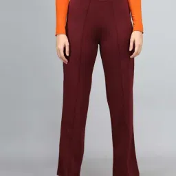 Kotty Maroon Flared Fit Pants-14