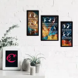 eCraftIndia Set of 3 Tribal Theme Satin Matt Textured UV Art Painting-16