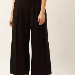 Anvi Be Yourself Black Flare Fit Palazzos-image-58