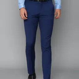 Louis Philippe Permapress Navy Slim Fit Trousers-picture-43