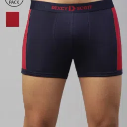 Dixcy Scott Maximus Navy & Barbados Cherry Regular Fit Trunks - Pack Of 2-picture-33