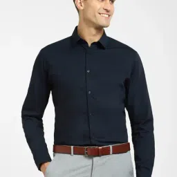 SELECTED HOMME Navy Blazer Cotton Slim Fit Shirt-image-77