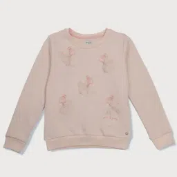 Gini & Jony Kids Peach Graphic Full Sleeves Sweatshirt-image-50