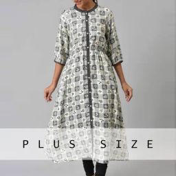 Aurelia Grey Floral Print A Line Kurta-image-38