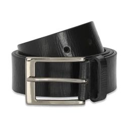 The Vertical Black Textured Leather Casual Belt for Men-image-80