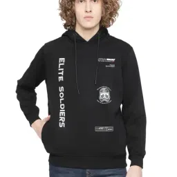 Octave Black Regular Fit Printed Hooded Sweatshirts-picture-31