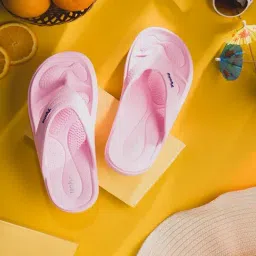 Yoho Women's Accupressure Floats Pink Flip Flops-78
