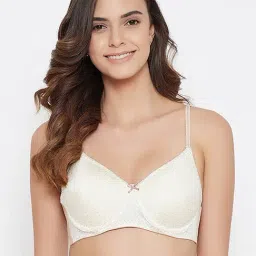 Clovia Cream Polka Dots T-Shirt Bra-picture-48