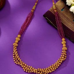 P.N.Gadgil Jewellers 39KT (916) BSI Hallmarked Yellow Gold Prashasti Thushi Necklace For Women-image-76