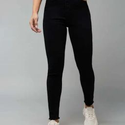 DOLCE CRUDO Black Plain Jeans-image-55